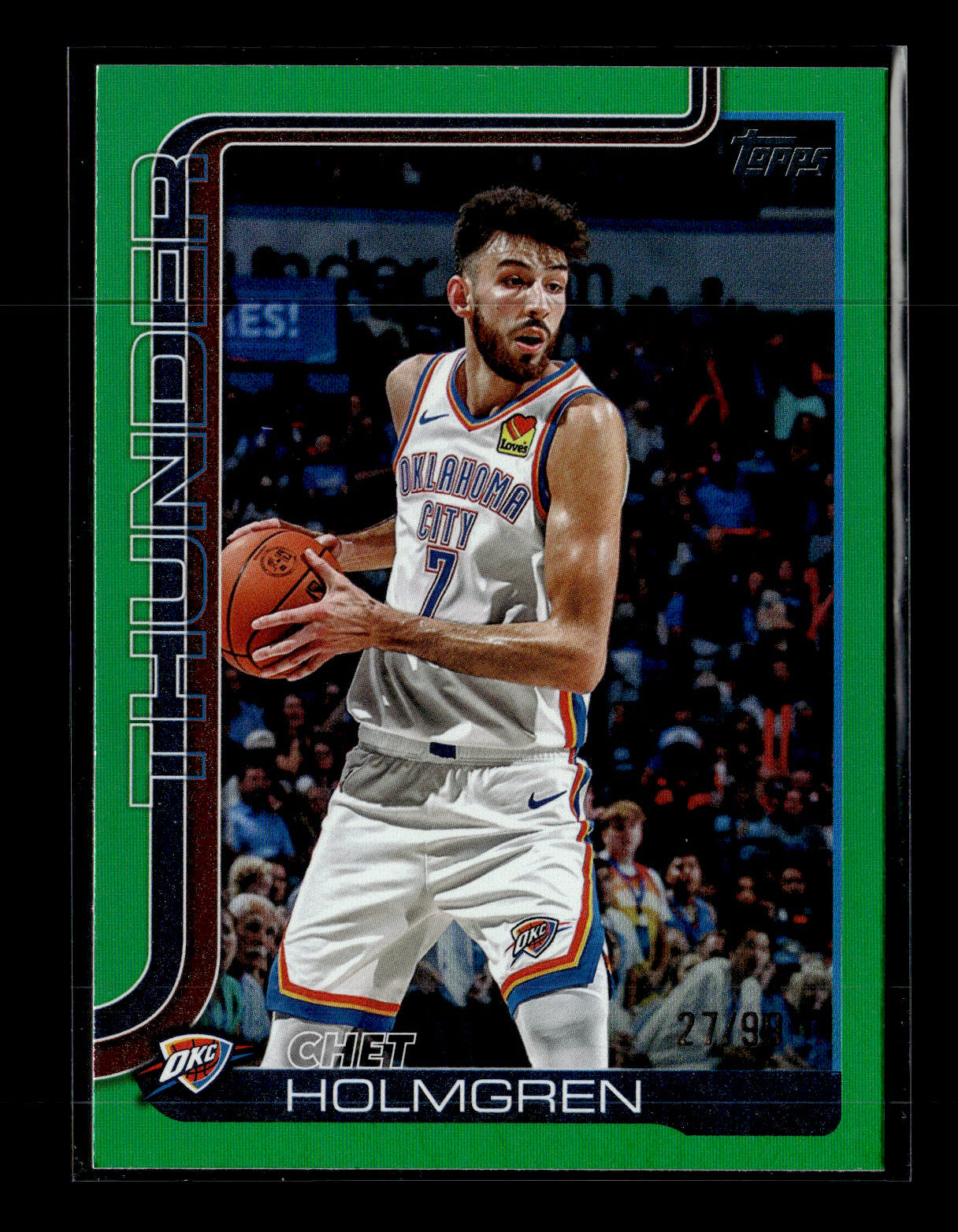 2025-26 Topps #118 Chet Holmgren Green Holo Foil #/99 Oklahoma City Thunder