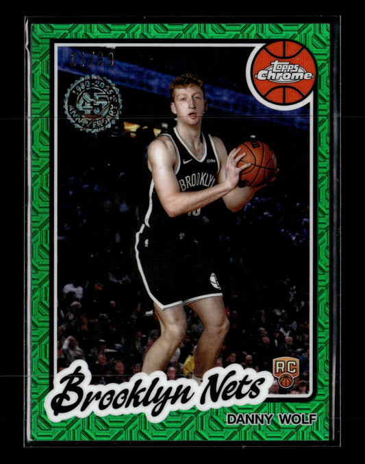 2025-26 Topps #TC-DW Danny Wolf 1980-81 Topps Chrome Basketball Green Mojo Refractor #/99 Brooklyn Nets