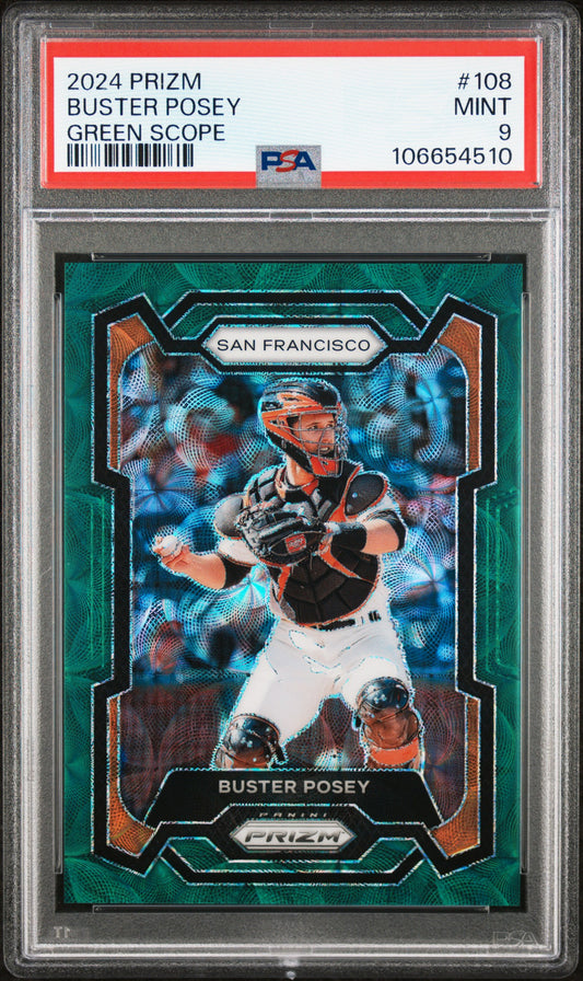 2024 Panini Prizm #108 Buster Posey Green Scope PSA 9
