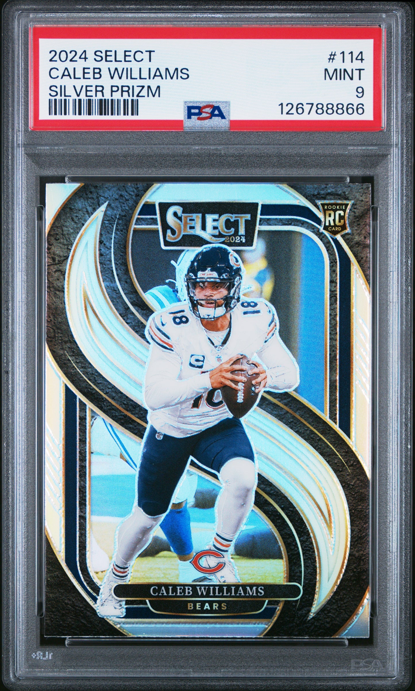 2024 Panini Select Caleb Williams #114 Silver Prizm PSA 9 Chicago Bears