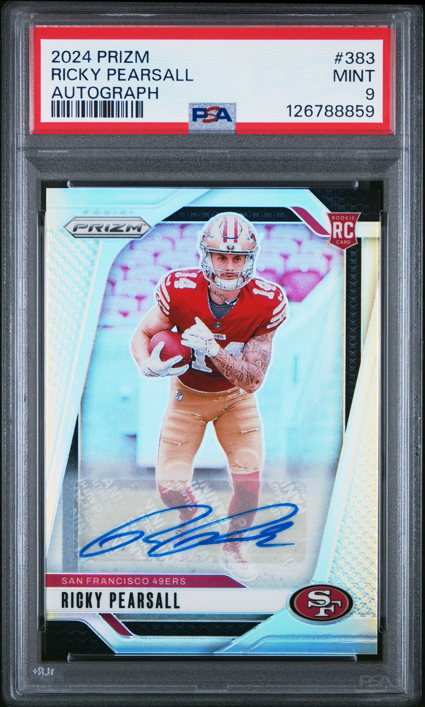 2024 Panini Prizm Ricky Pearsall #383 Autograph PSA 9 San Francisco 49ers