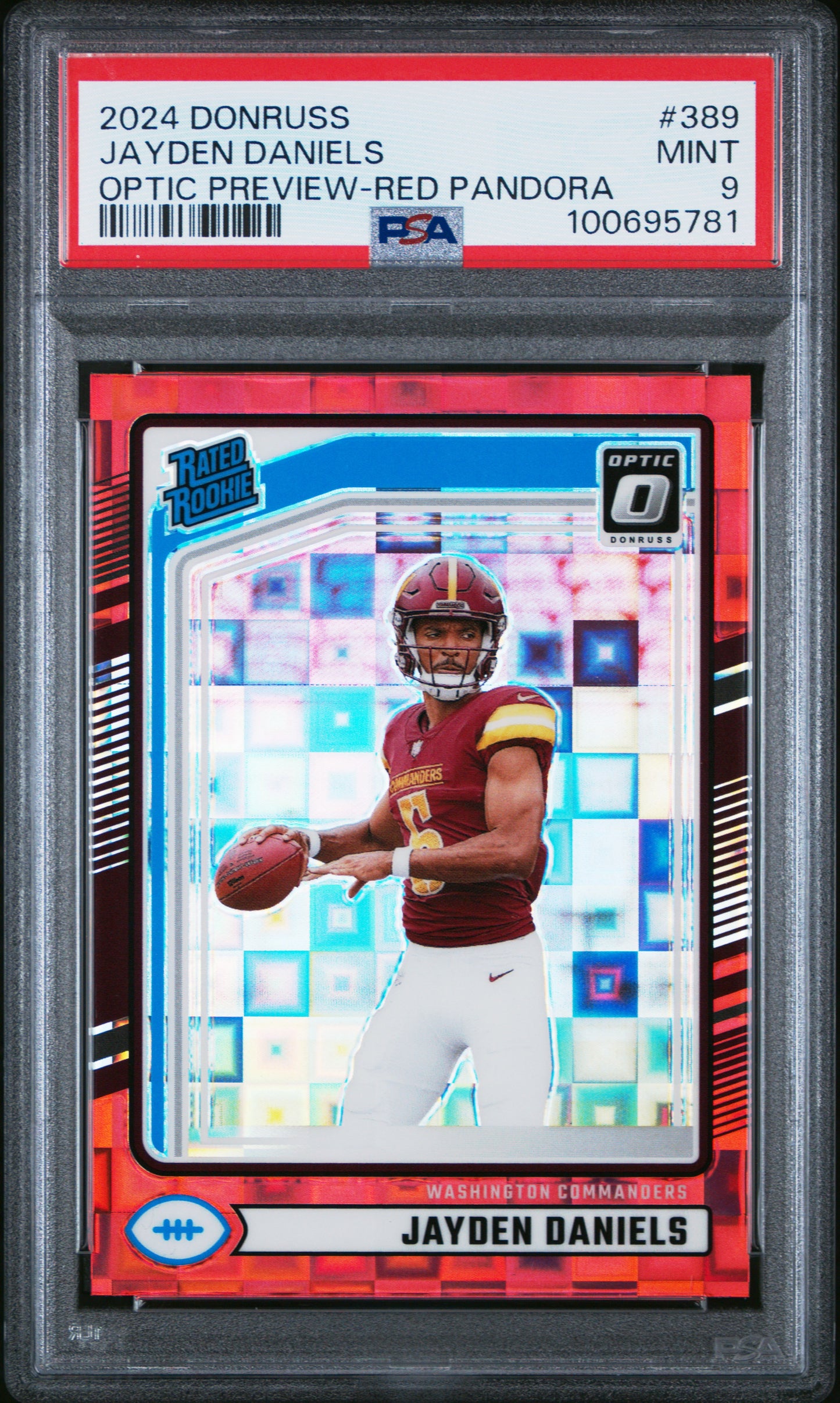 2024 Panini Donruss Jayden Daniels #389 Red Pandora PSA 9 Washington Commanders