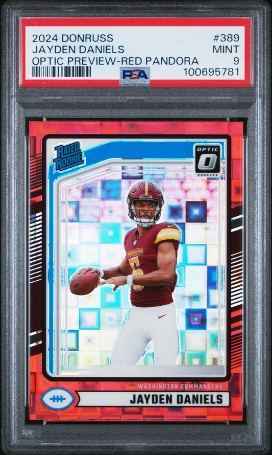 2024 Panini Donruss Jayden Daniels #389 Red Pandora PSA 9 Washington Commanders