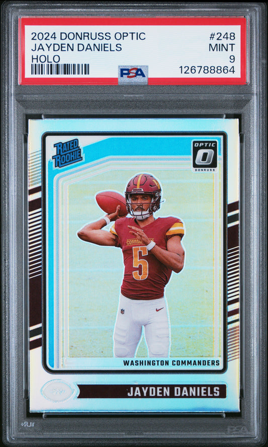 2024 Panini Donruss Optic Jayden Daniels #248 Holo PSA 9 Washington Commanders