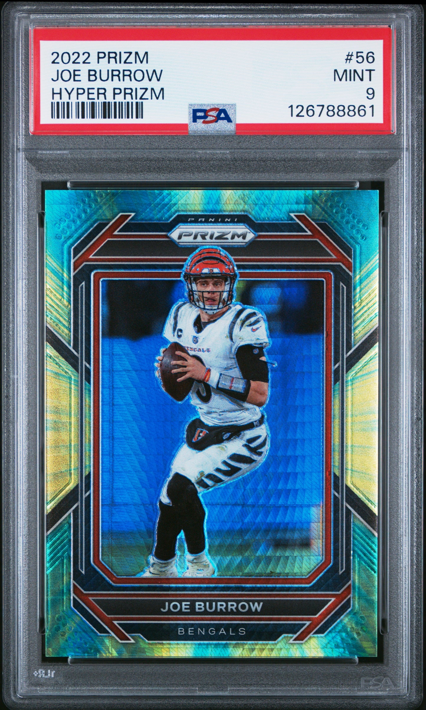 2022 Panini Prizm Joe Burrow #56 Hyper Prizm PSA 9 Cincinnati Bengals