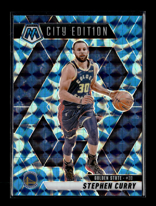 2024-25 Panini Mosaic Stephen Curry #272 Reactive Blue Mosaic Golden State Warriors