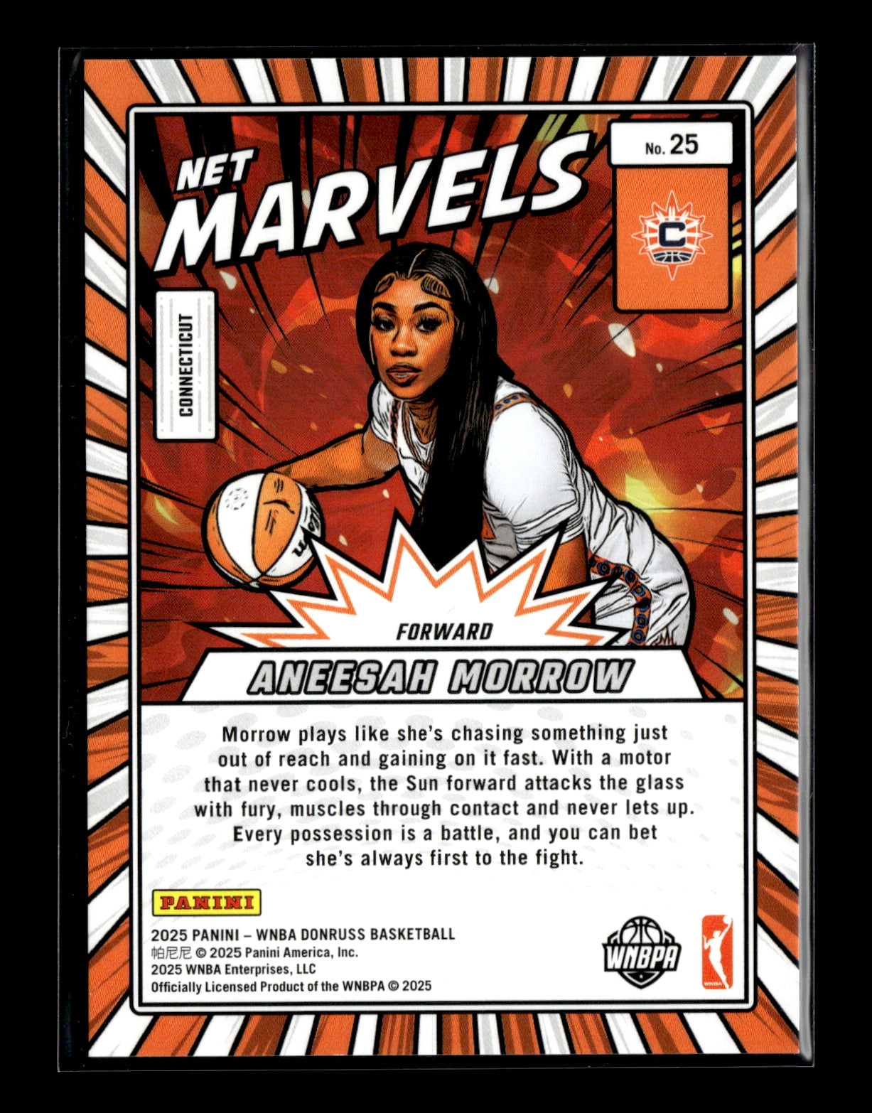 2025 Donruss WNBA Aneesah Morrow #25 Net Marvels Green Fireworks #/399 Connecticut Sun