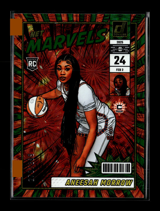 2025 Donruss WNBA Aneesah Morrow #25 Net Marvels Green Fireworks #/399 Connecticut Sun