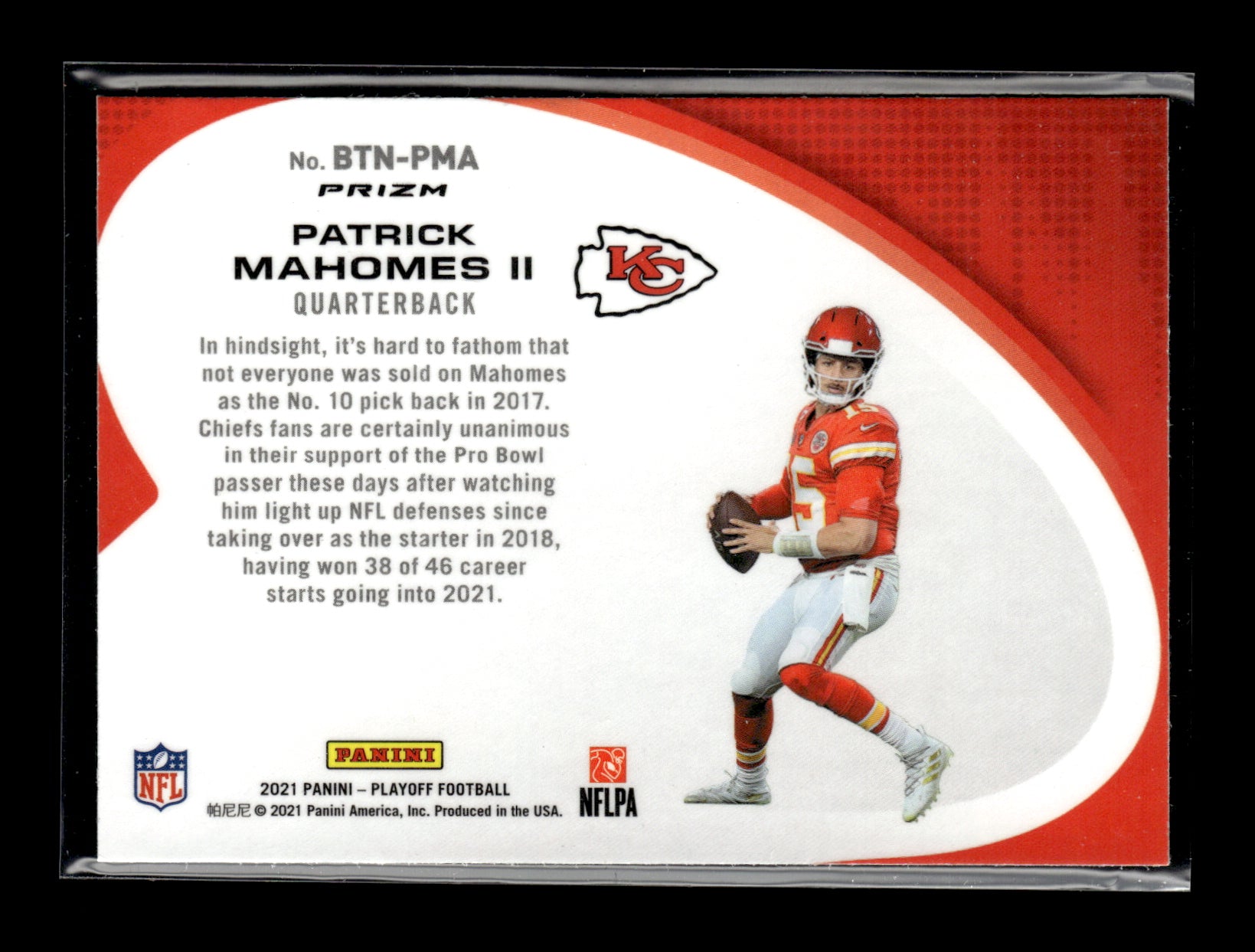 2021 Panini Playoff Patrick Mahomes II #BTN-PMA Behind the Numbers Blue Kansas City Chiefs