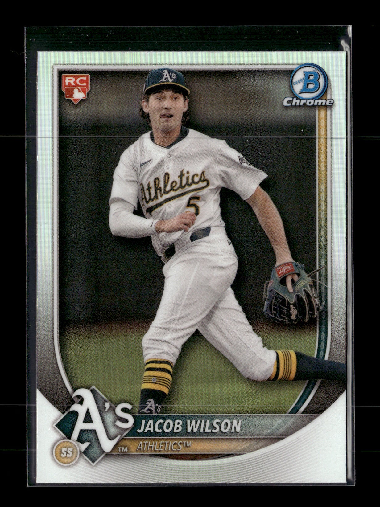 2025 Bowman Jacob Wilson #9 Bowman Chrome Red Rookie Logo Athletics