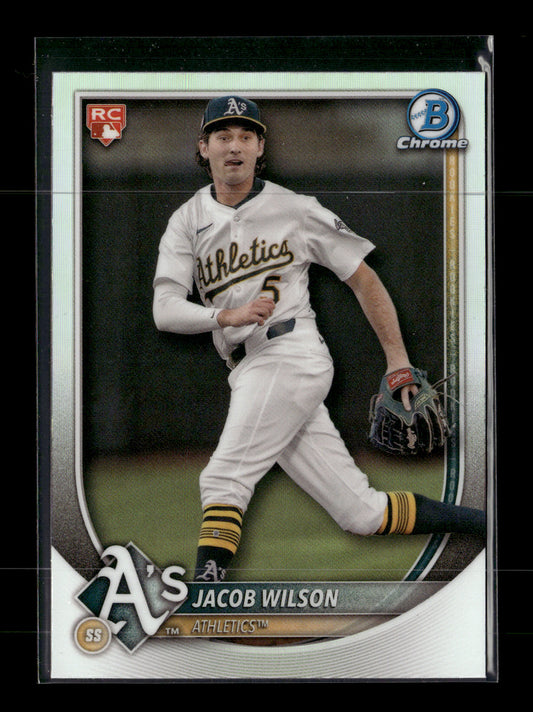 2025 Bowman Jacob Wilson #9 Bowman Chrome Red Rookie Logo Athletics
