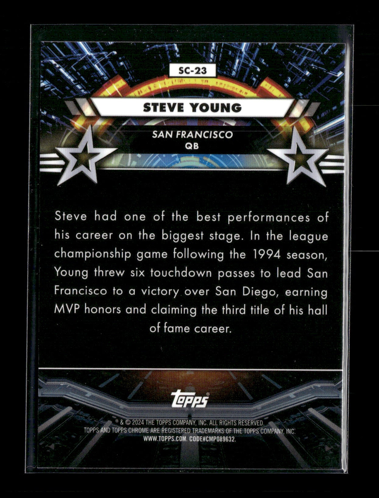 2024 Topps Chrome Cosmic Steve Young #SC-23 Star Command San Francisco 49ers