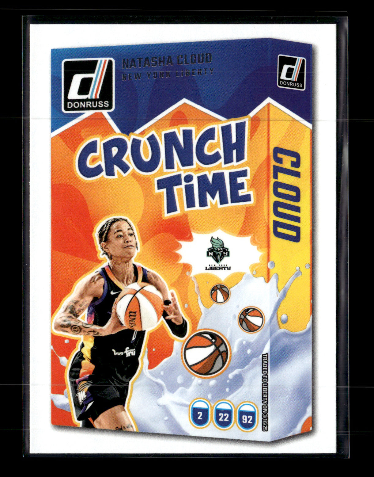 2025 Donruss WNBA Natasha Cloud #15 Crunch Time New York Liberty