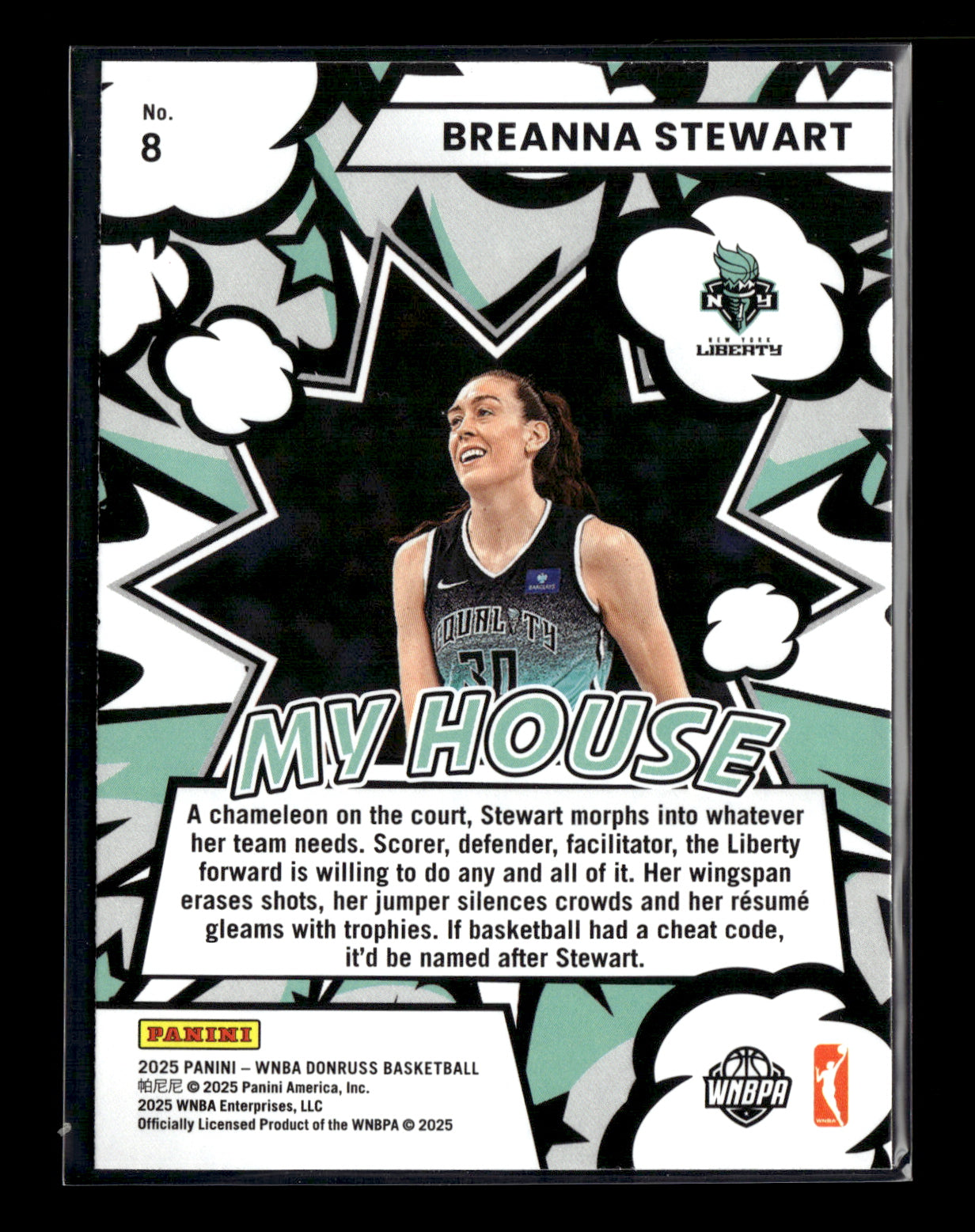 2025 Donruss WNBA Breanna Stewart #8 My House New York Liberty