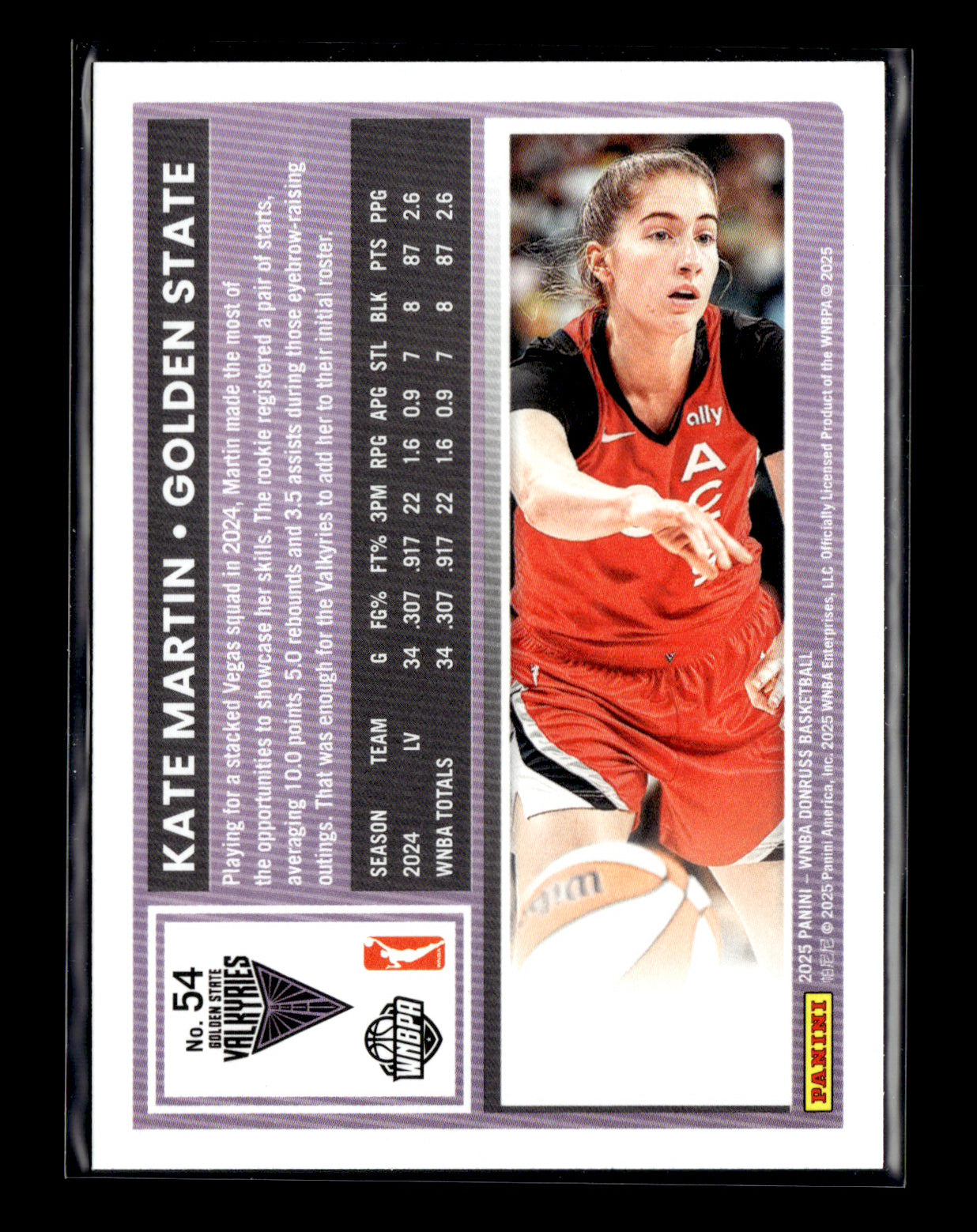 2025 Donruss WNBA Kate Martin #54 Golden State Valkyries