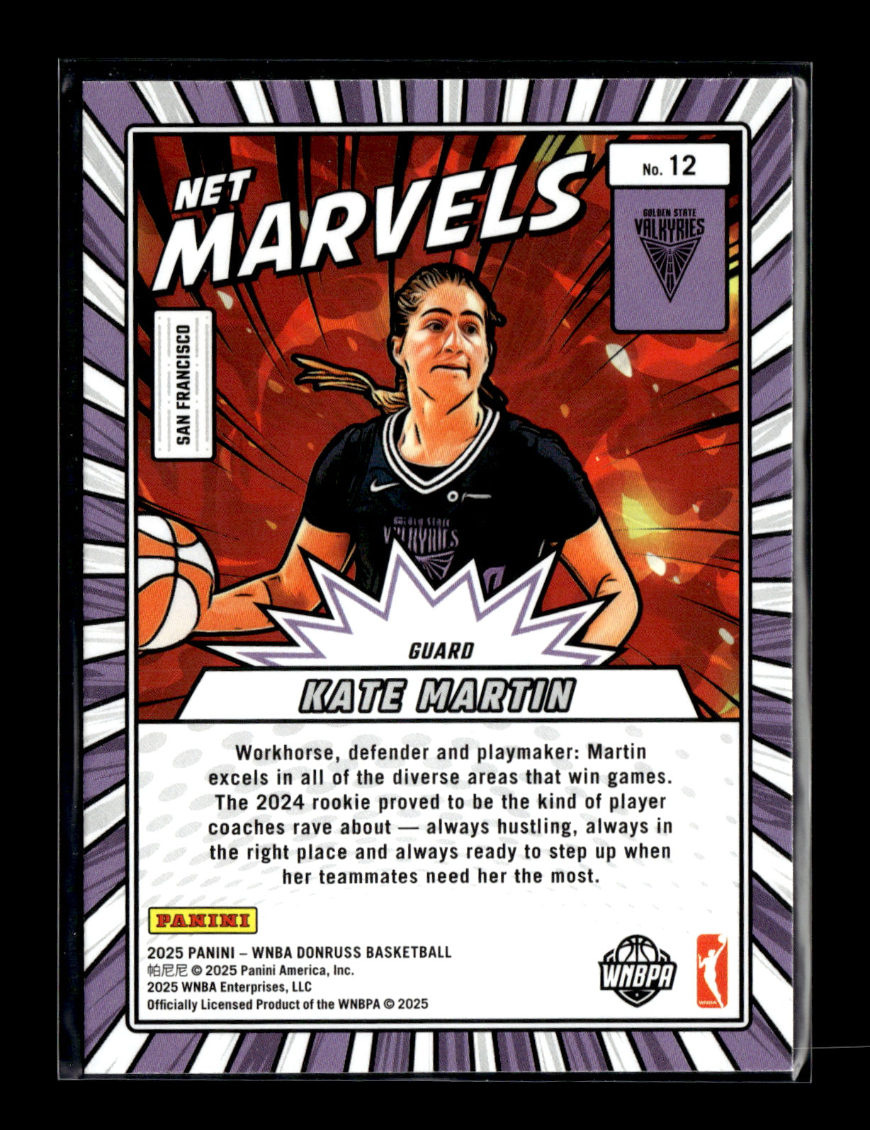 2025 Donruss WNBA Kate Martin #12 Net Marvels Golden State Valkyries