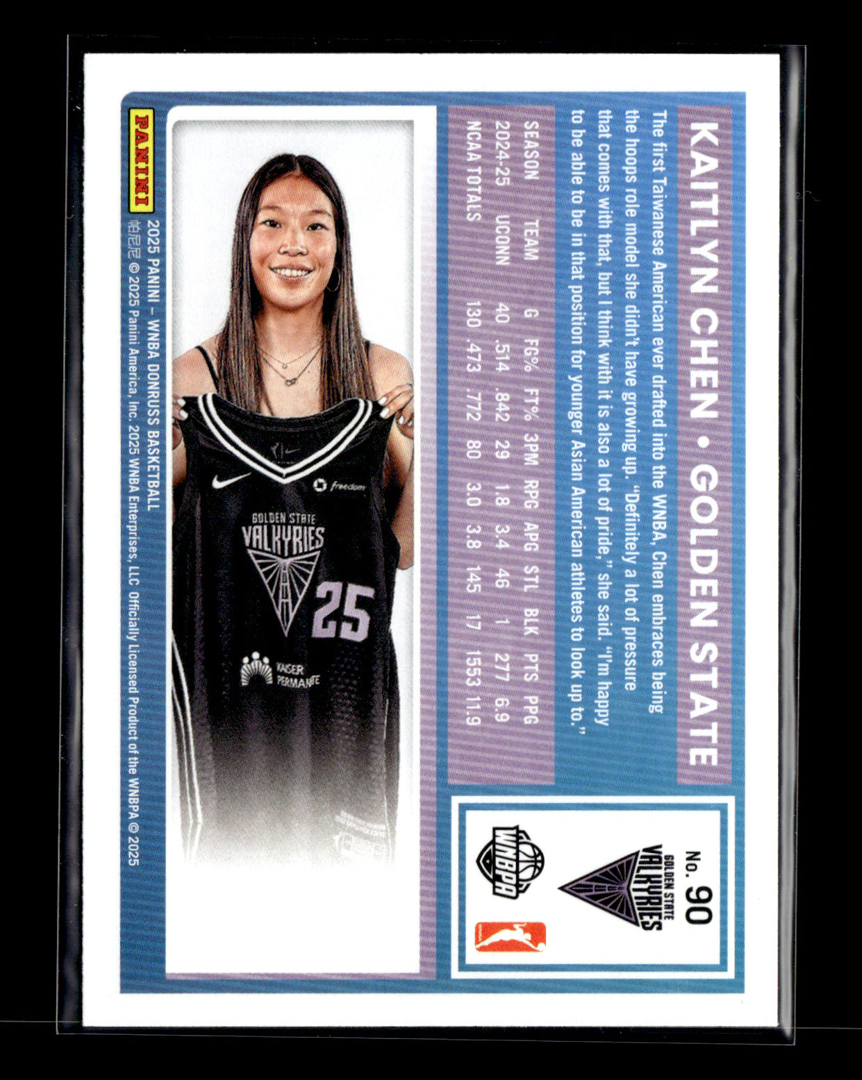 2025 Donruss WNBA Kaitlyn Chen #90 Golden State Valkyries