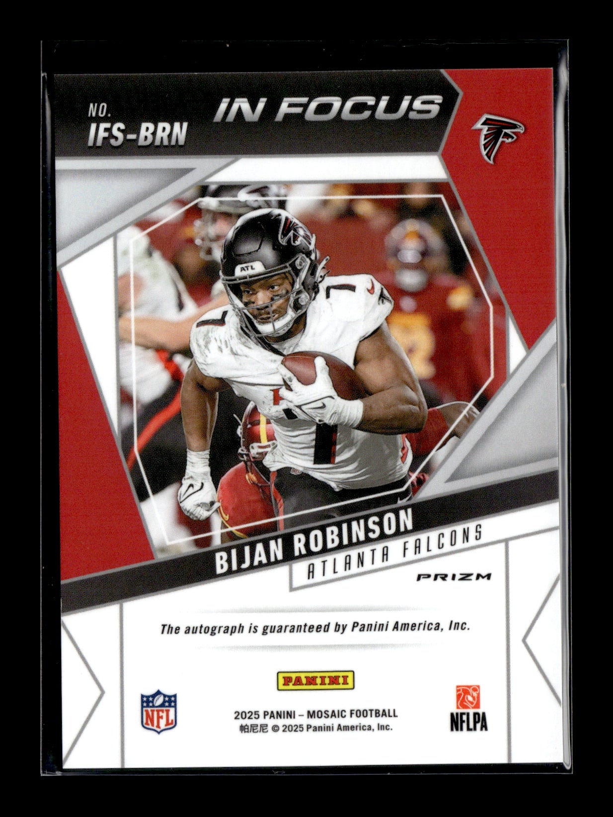 2025 Panini Mosaic Bijan Robinson #IFS-BRN In Focus Signatures Atlanta Falcons