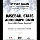 2025 Topps Update Steven Kwan #BSAU-SKW Baseball Stars Autographs Orange #/25 Cleveland Guardians