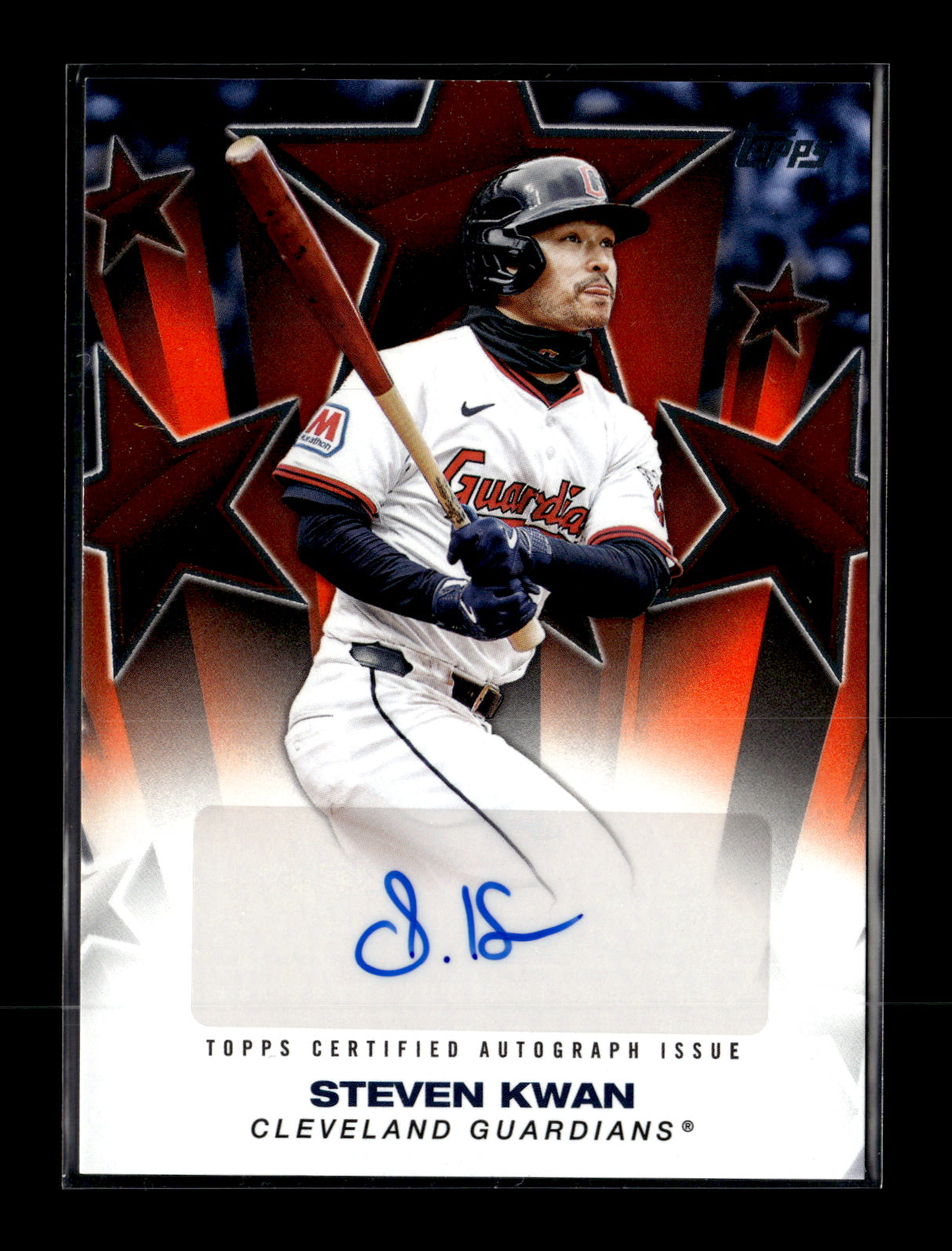 2025 Topps Update Steven Kwan #BSAU-SKW Baseball Stars Autographs Orange #/25 Cleveland Guardians