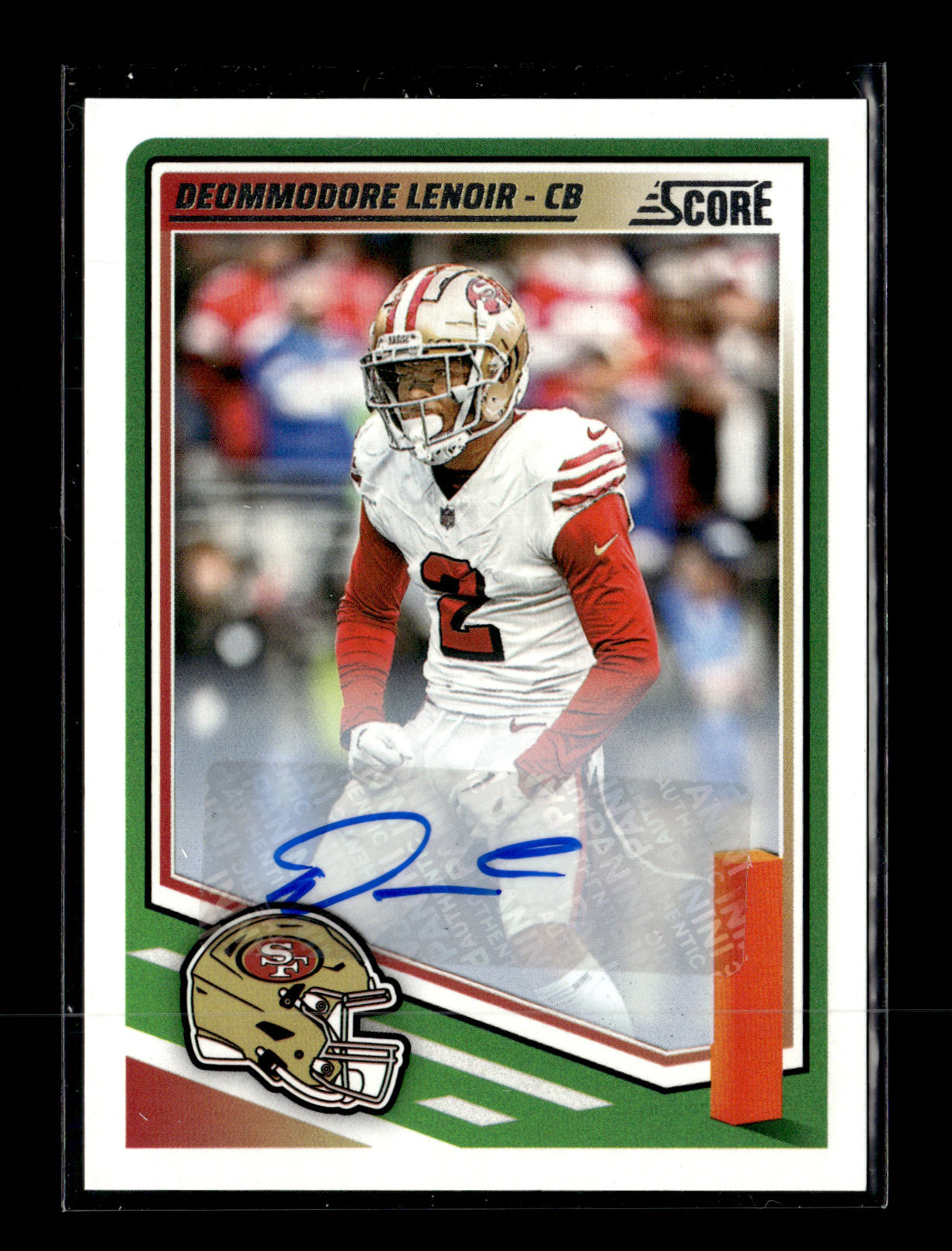 2025 Score Deommodore Lenoir #184 Base Signatures Green San Francisco 49ers