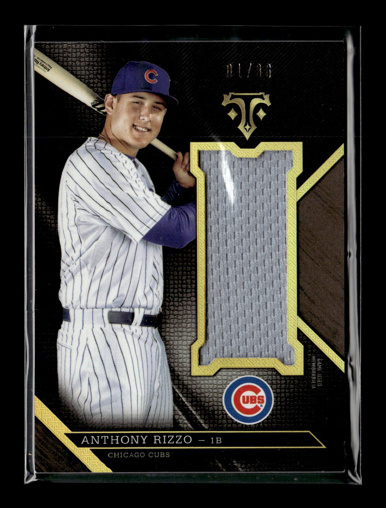 2016 Topps Triple Threads Anthony Rizzo #UJR-ARI Unity Jumbo Relics #/36 Chicago Cubs