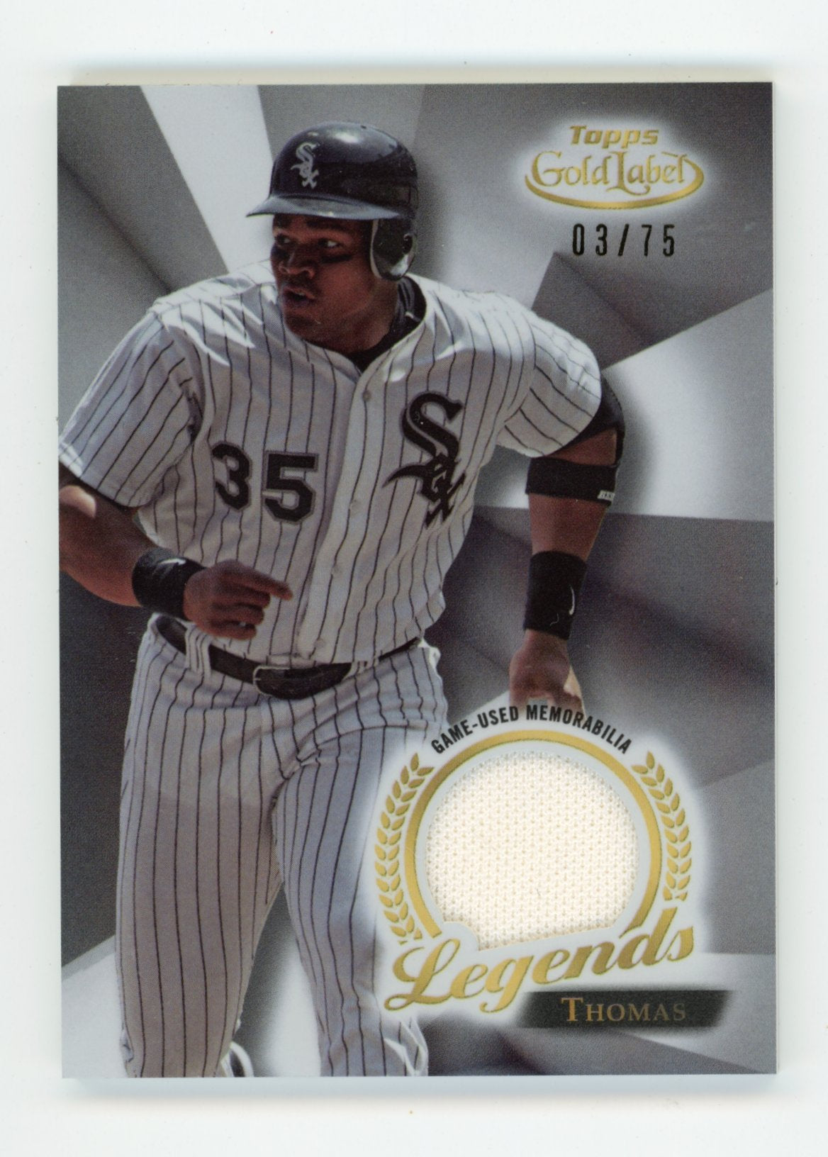 2018 Topps Gold Label Frank Thomas #LR-FT MLB Legends Relics #/75 Chicago White Sox