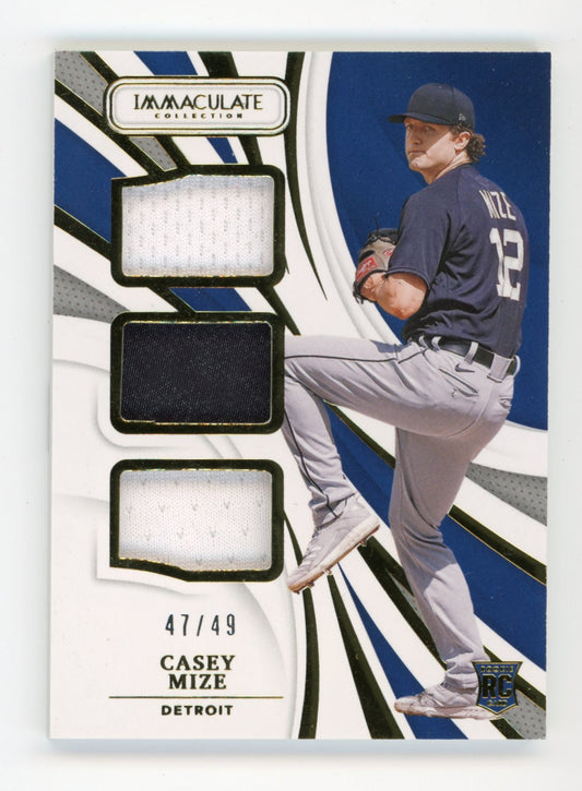 2021 Panini Immaculate Collection Casey Mize #IT-CM Immaculate Triples #/49 Detroit Tigers