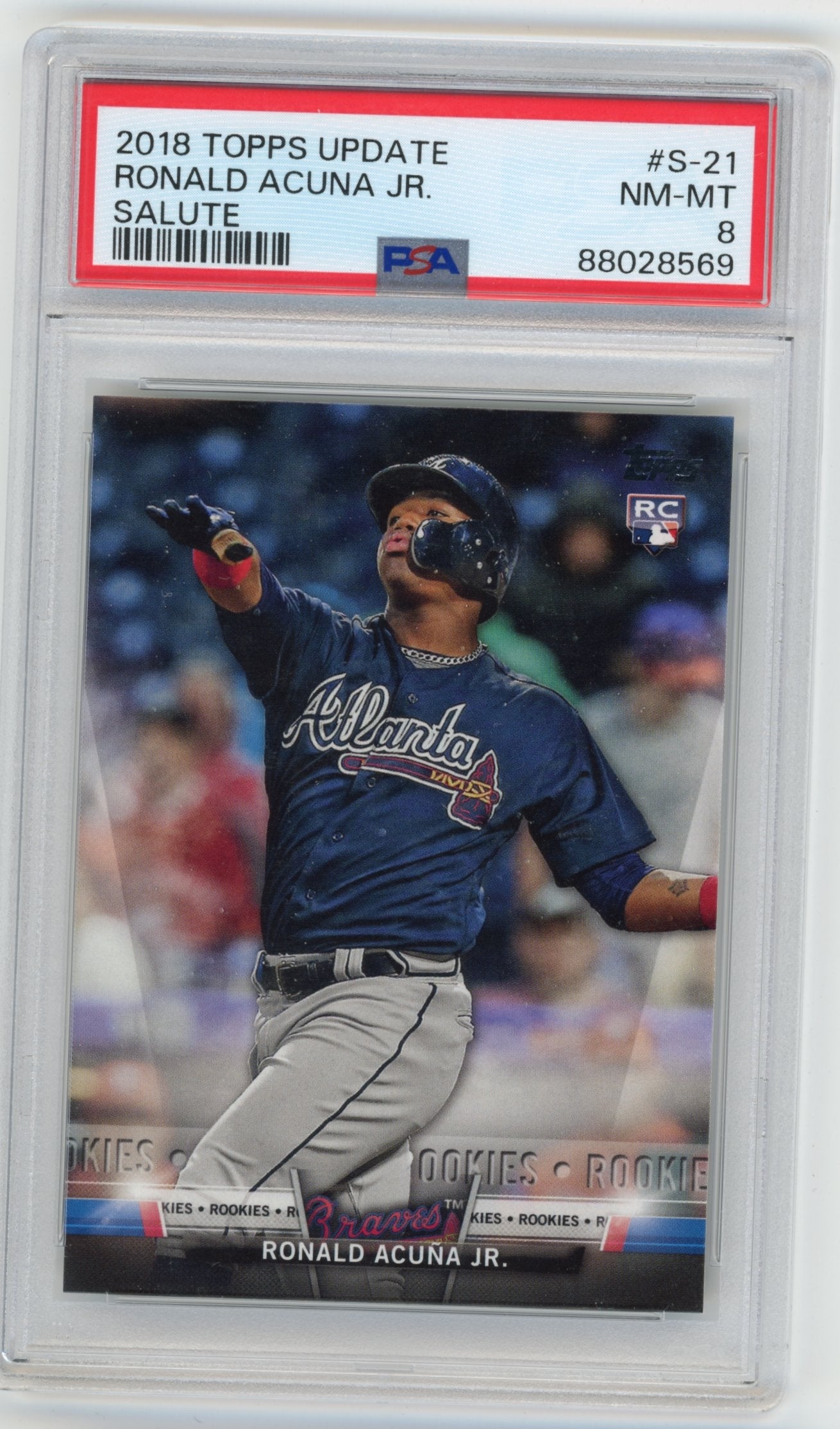 2018 Topps Update Ronald Acuña Jr. #S-21 Salute PSA 8 Atlanta Braves