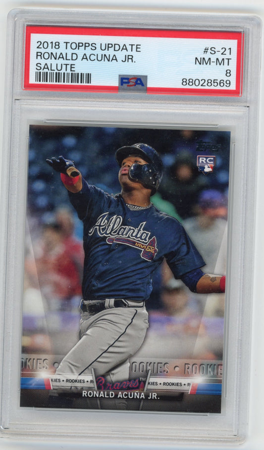 2018 Topps Update Ronald Acuña Jr. #S-21 Salute PSA 8 Atlanta Braves