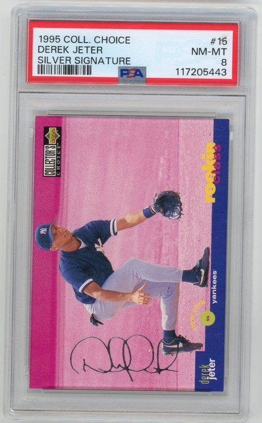 1995 Collector's Choice Derek Jeter #15 Silver Signature PSA 8 New York Yankees