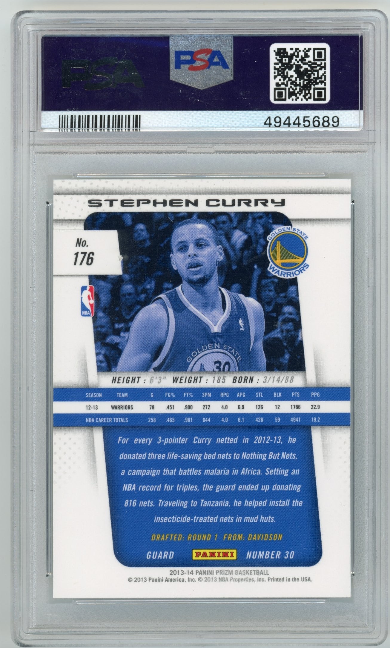 2013-14 Panini Prizm Stephen Curry #176 PSA 10 Golden State Warriors