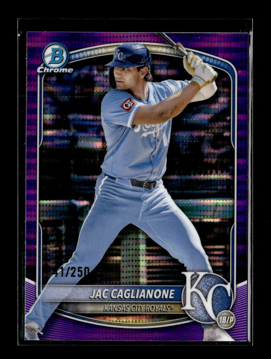 2025 Bowman Chrome Jac Caglianone #BCP-154 Prospects Purple Pulsar #/250 Kansas City Royals