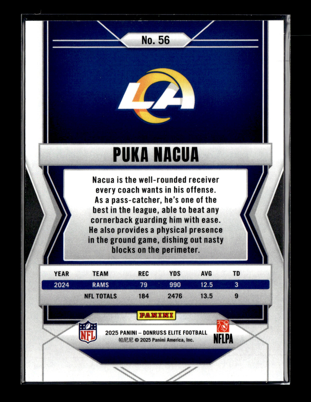 2025 Donruss Elite Puka Nacua #56 Aspirations Lime Green #/999 Los Angeles Rams