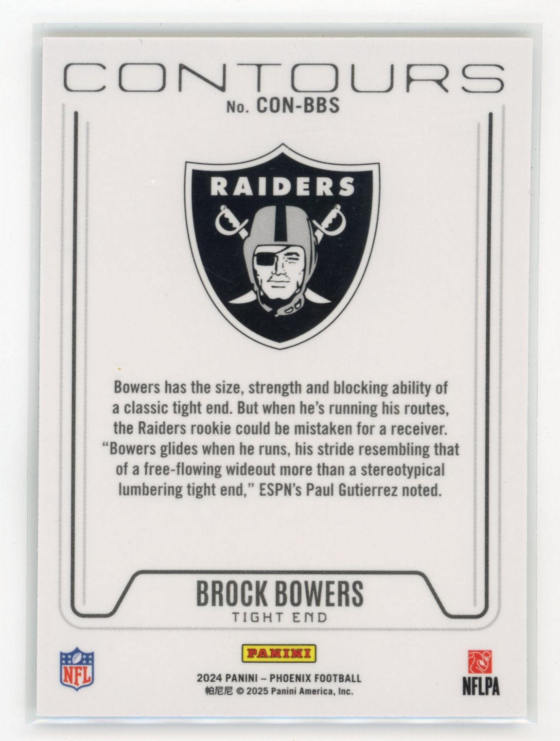 2024 Panini Phoenix Brock Bowers #CON-BBS Contours Lazer Las Vegas Raiders