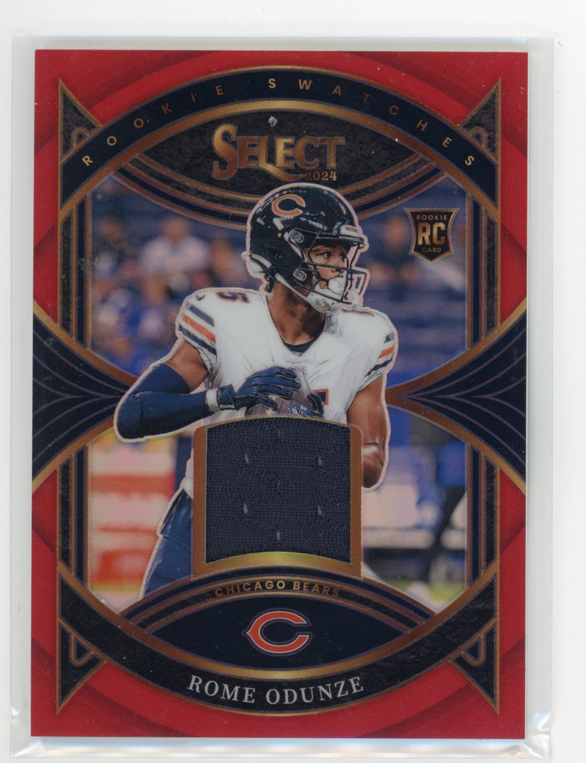 2024 Panini Select Rome Odunze #RS-ROE Rookie Swatches Red Prizm Chicago Bears