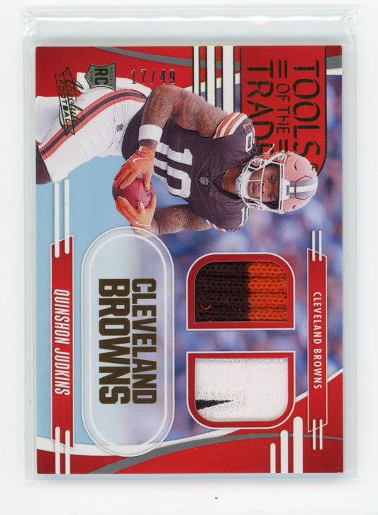 2025 Panini Absolute Quinshon Judkins #TTD-QJU Tools of the Trade Double Prime #/49 Cleveland Browns