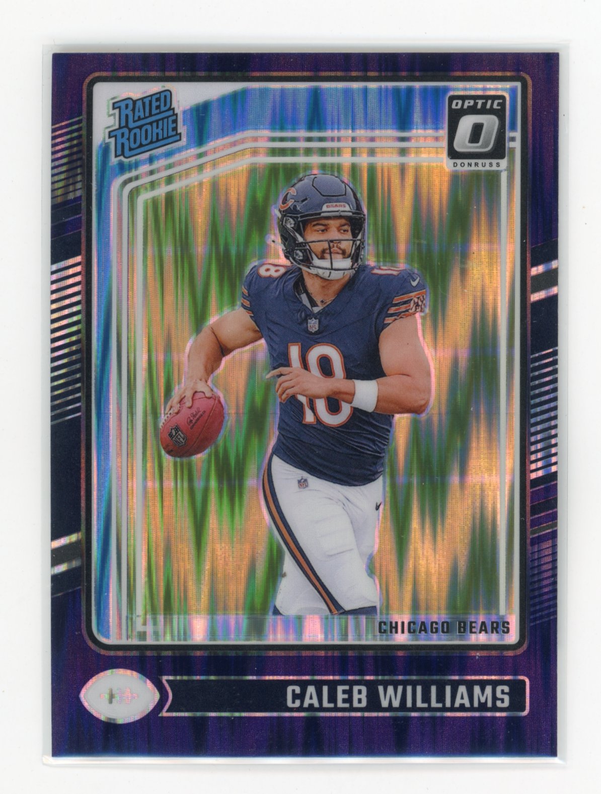 2024 Donruss Optic Caleb Williams #201 Purple Shock Chicago Bears