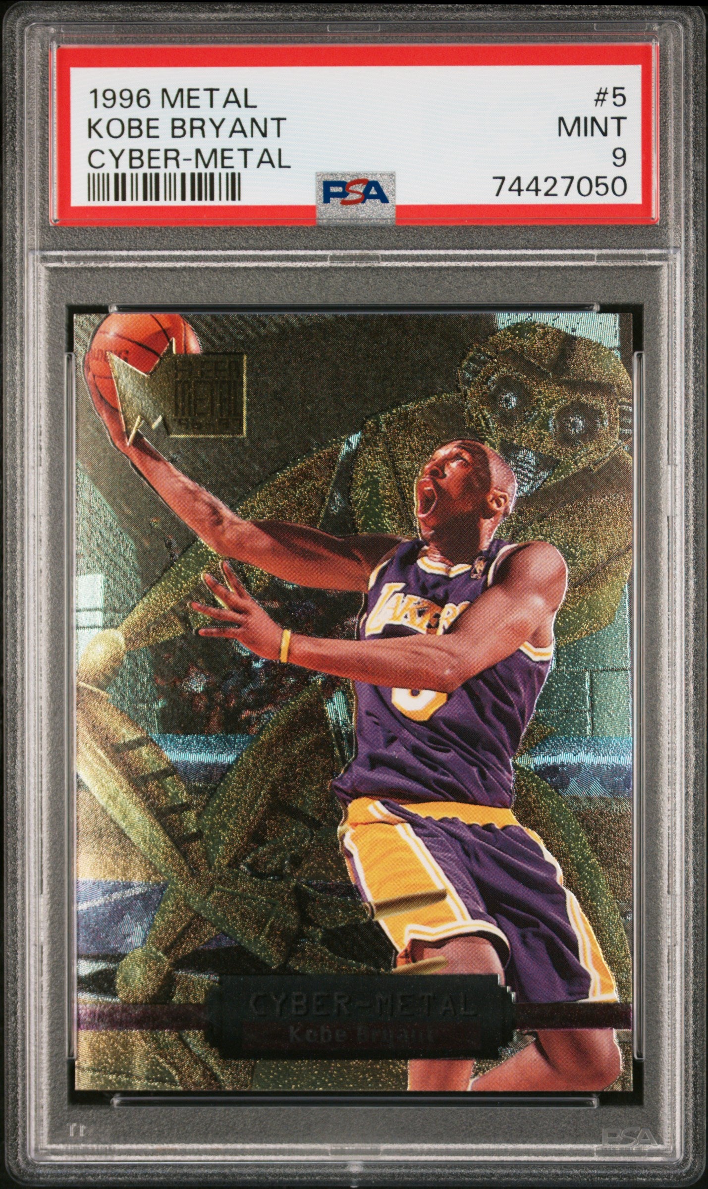 1996 Metal Cyber-Metal Kobe Bryant #5 Cyber-Metal PSA 9 Los Angeles Lakers