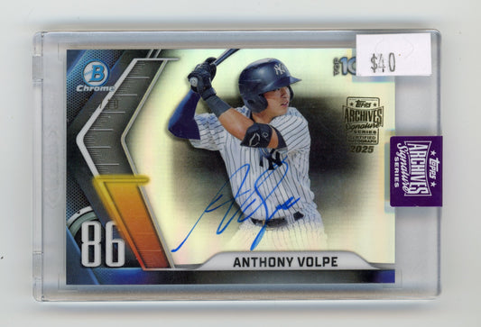 2022 Bowman - Bowman Scouts’ Top 100 Autographs Anthony Volpe #BTP-86 #/10 New York Yankees