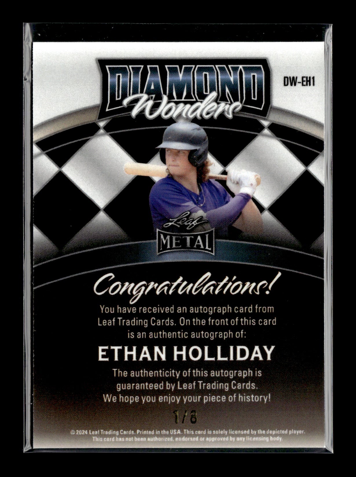 2024 Leaf Metal Ethan Holliday #DW-EH1 Diamond Wonders Pulsar Silver #/8