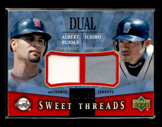 2004 Upper Deck Sweet Spot Albert Pujols / Ichiro Suzuki MEM, SN150 #STD-PS Sweet Threads Dual Jersey #/150