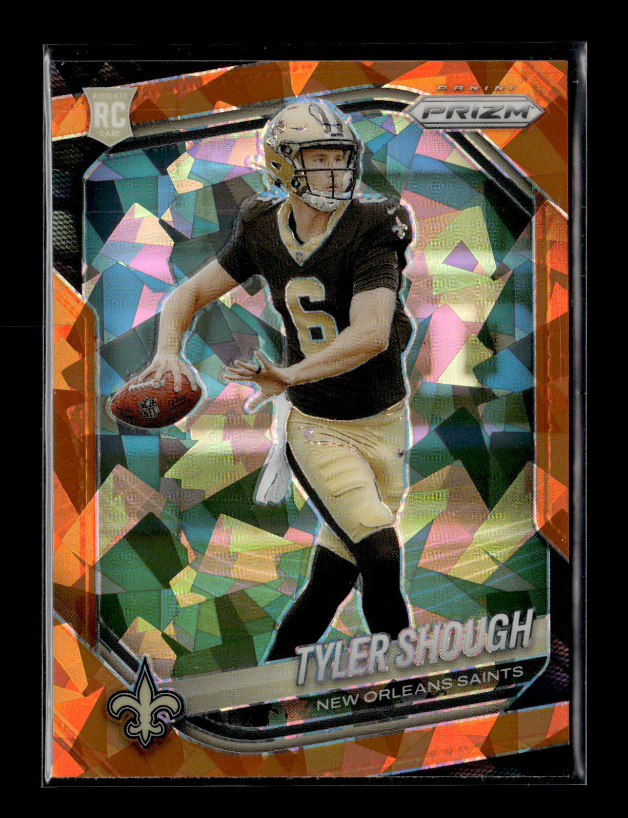 2025 Panini Prizm Tyler Shough #327 Orange Cracked Ice Rookie New Orleans Saints