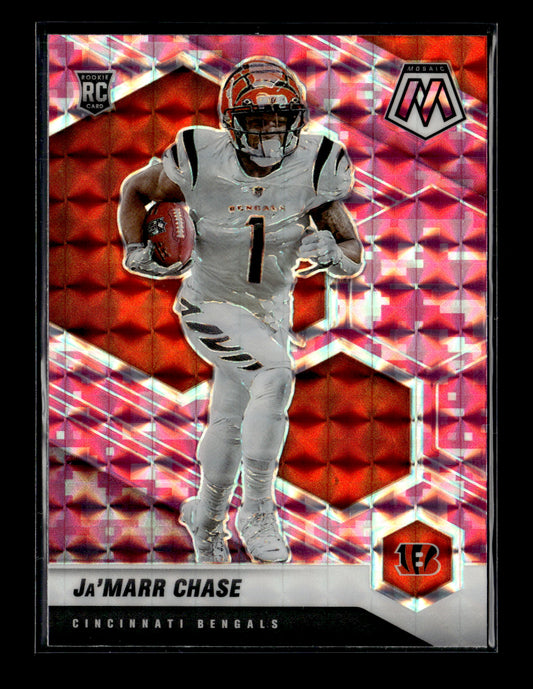 2021 Panini Mosaic Ja'Marr Chase #307 Prizm Camo Pink Cincinnati Bengals