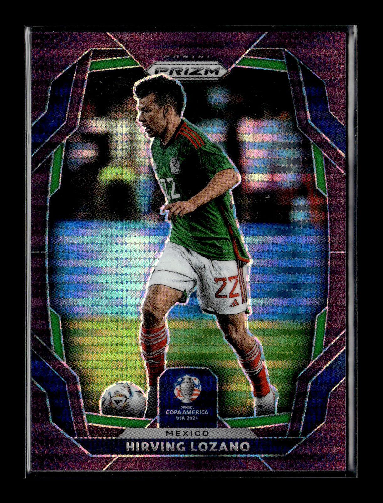2024 Panini Prizm CONMEBOL Copa America Hirving Lozano #131 Purple Pulsar #/49 Mexico