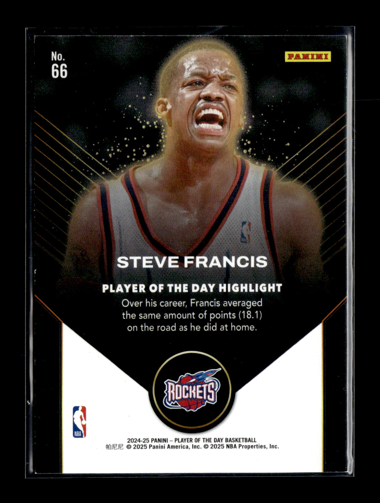 2024-25 Panini Player of the Day Steve Francis #66 Red #/99 Houston Rockets