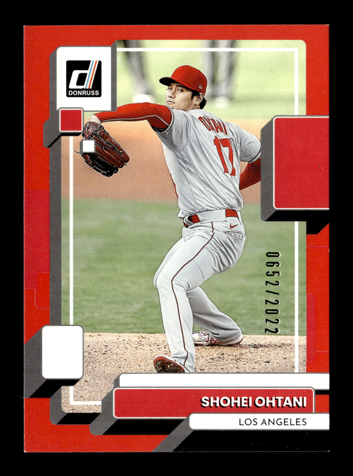 2022 Donruss Shohei Ohtani #147b Red #/2022 Los Angeles Angels