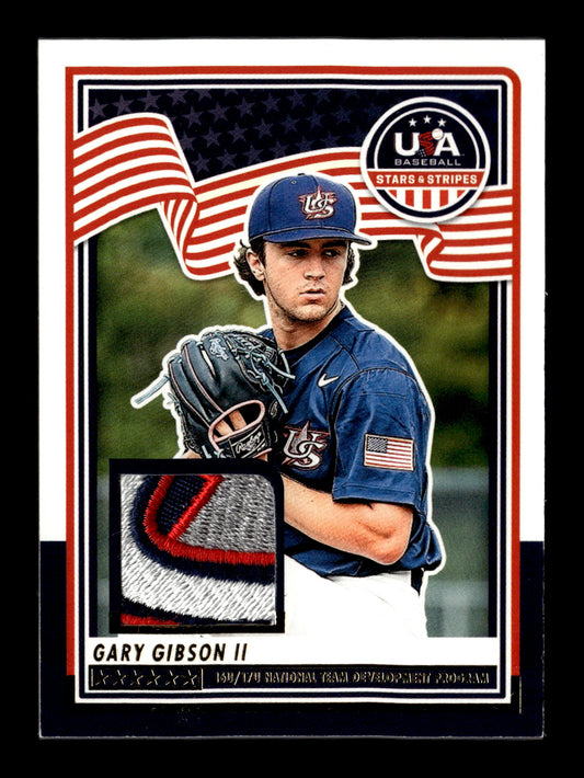 2025 Panini Stars & Stripes USA Baseball Gary Gibson II #USA-GG USA Materials Prime #/25