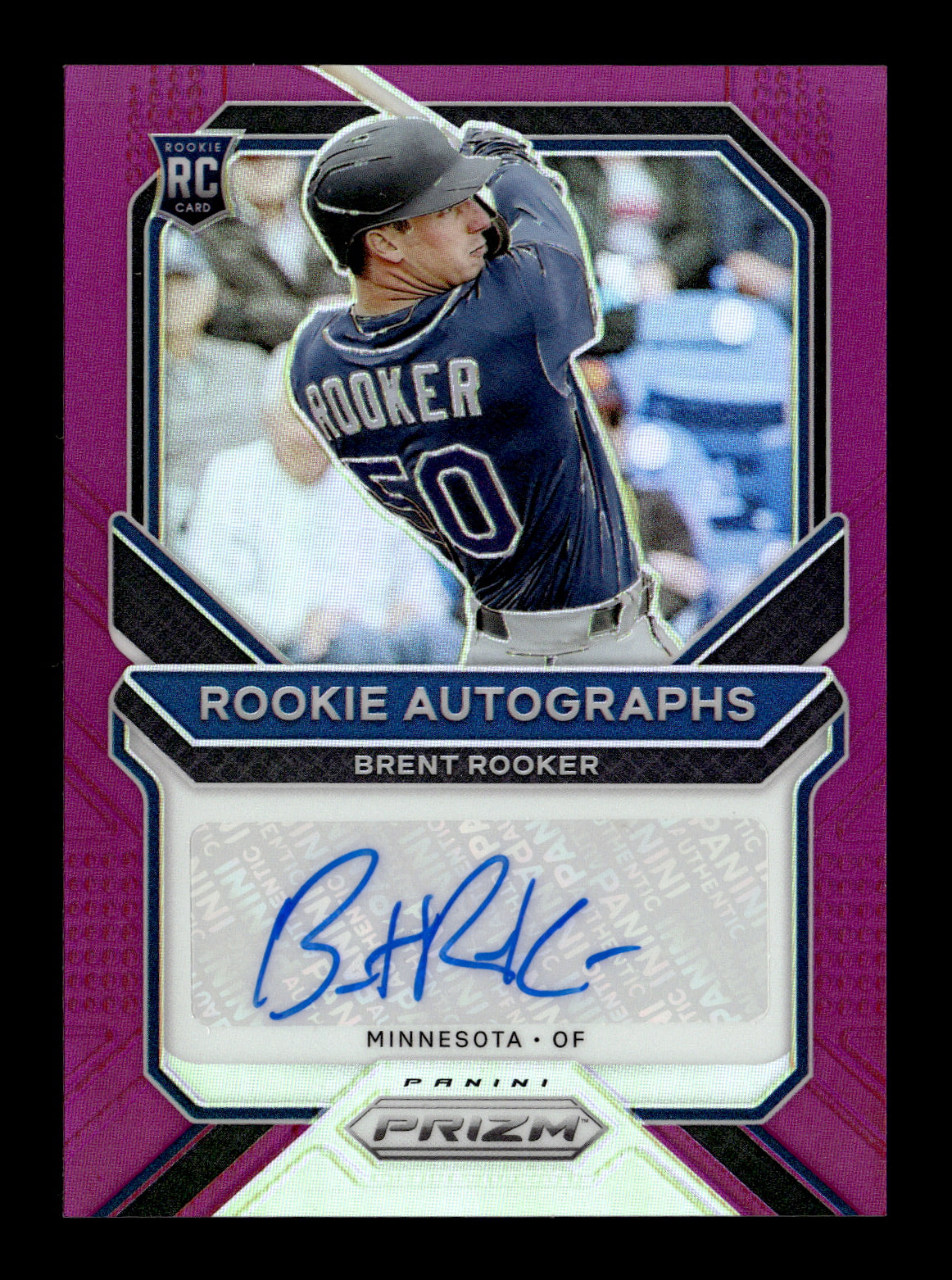 2021 Panini Prizm - Rookie Autographs Pink Prizm Brent Rooker #RA-BR #/50 Minnesota Twins