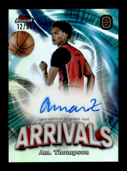 2022-23 Finest Overtime Elite Amen Thompson #FAA-AMT Topps Finest Arrivals Autographs